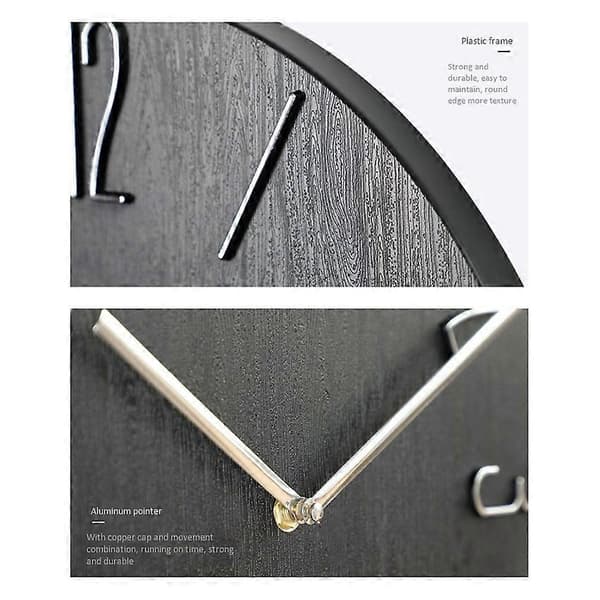 Enkel Väggklocka 30 cm Vardagsrum Hem Väggklocka Klocka Mode Sovrum Väggklocka-Beige