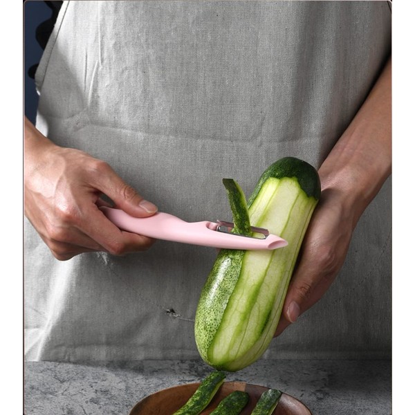 Rosa og svart - Universal skrellere med pendelblad, skarp, dobbel-
