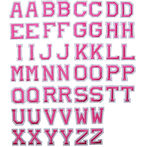 Jern-på-lapp for klær Alphabet (sett med 2), 52 stk