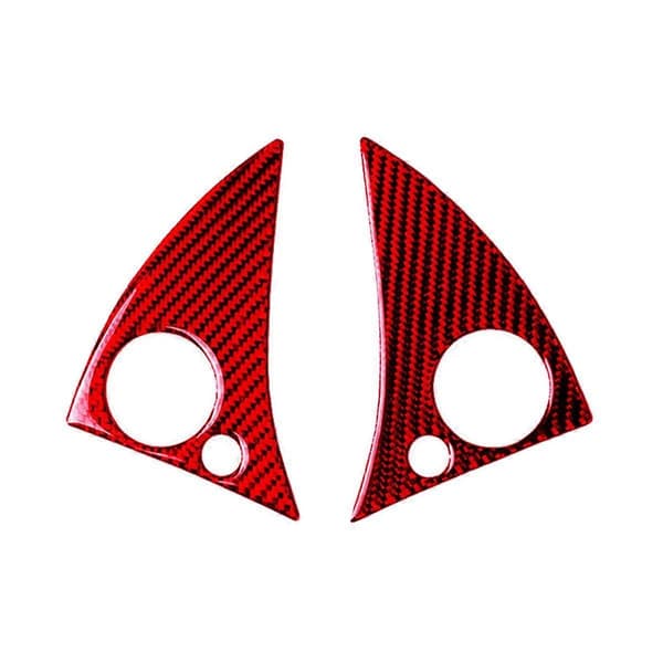 2 st Röda Kolfiber Rattknapp Trim för C-Klass W204 2007-2010