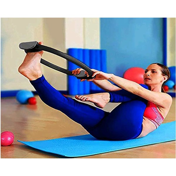 *Sjælden perle Yoga Pilates Ring Magic Circle Muskeltræning Fitness Krops Træner Cirkel 37x4x5cm Yoga Cirkel Pilates Ring Sort*