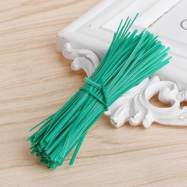 100 st Trädgårdsbelagda Twist Wire String Tie Växtstöd Plastremkablar