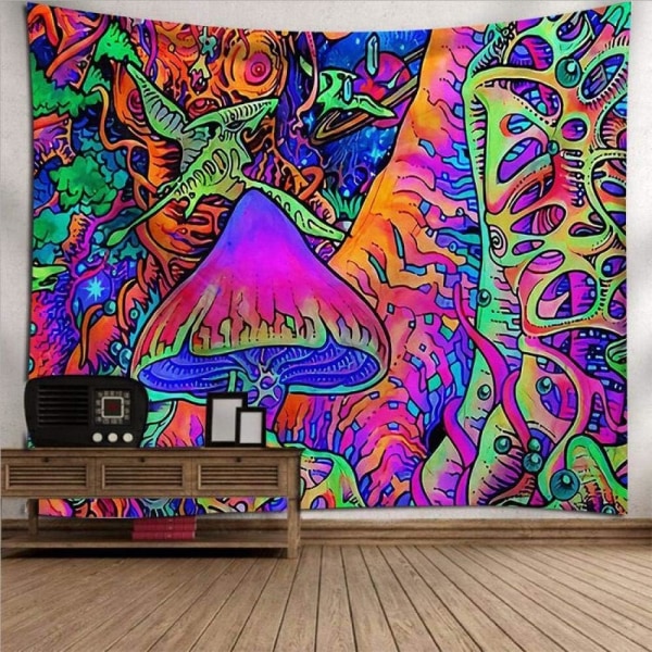 80×60 tommer (200×150 cm) vægtapet, Psykedelisk Trippy Hippie