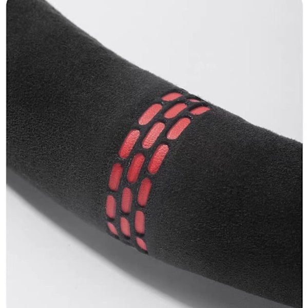 Rattöverdrag för bil, Fina rattöverdrag i mockaläder med mjuk Alcantara-känsla, Halkfritt och sportigt, Universalstorlek 38cm / 15tum (Svart)