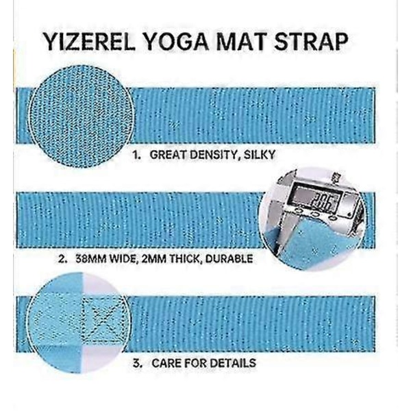 2 pakker yogamåtte strop til transport, yogamåttebærer, justerbar yogamåtte slynge til yogamåtte træningsmåtte, kun strop