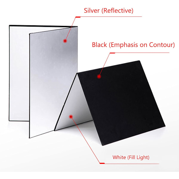 #3 i 1 Vikbar Fotoreflektorn (Svart/Vit/Silver) A3 Li#