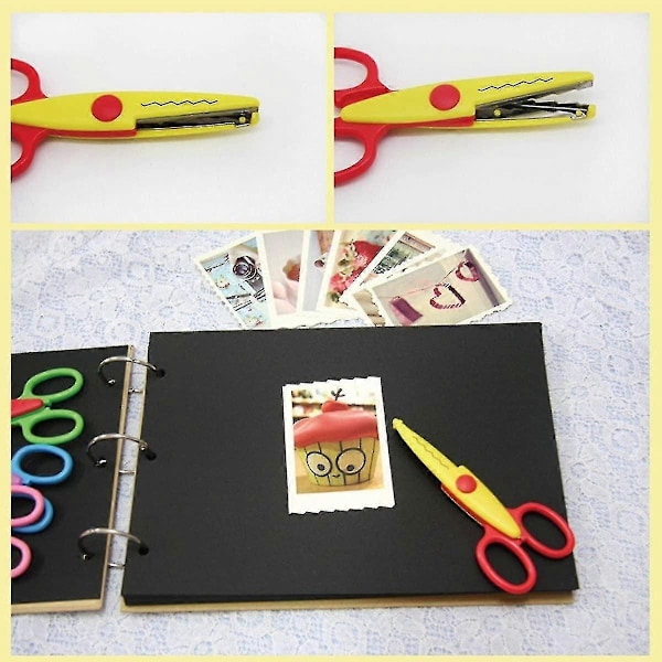 6 st Färgglada Dekorativa Papperskant Saxar, Perfekt För Lärare, Hantverk, Scrapbooking, Barn Design