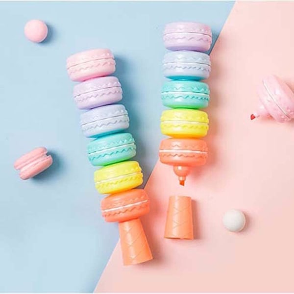 /#/Setti 2 Fancy Cookie Highlighter -kynää Sekalaiset Värit Macaron Ca/#/