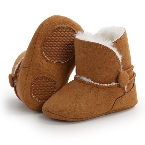 #12CM Lined Leather Baby Boots Baby Boots Shoes Padded Warm#