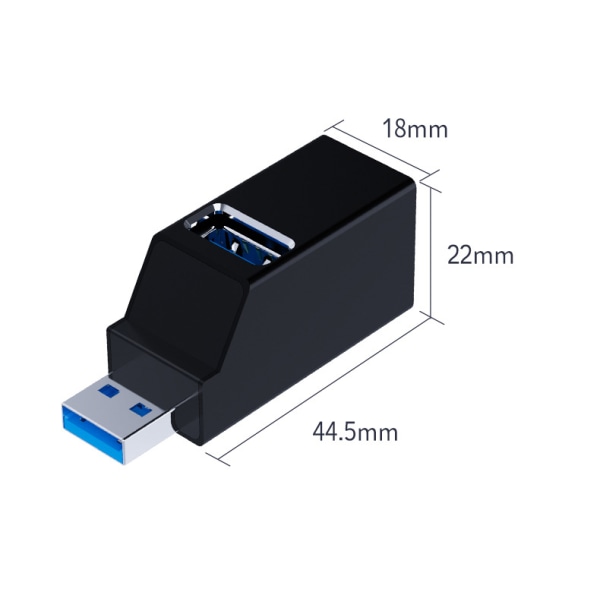1 stk (svart) Type-c3.1, splitter, utvidelseshub