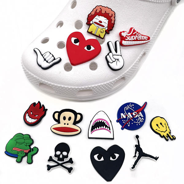 14 stk. 3D Clog-sandaler Ornamenter, Sko Charms, Søde Sko Ornamenter