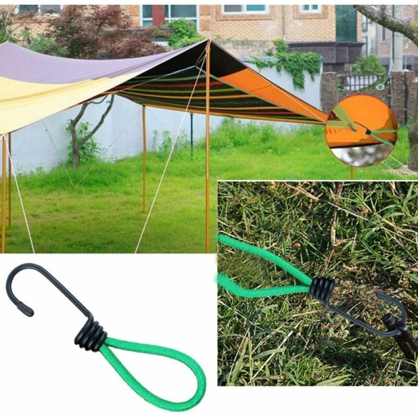 #12 stk Elastiske Telthaker med Tau for Utendørs Camping F#