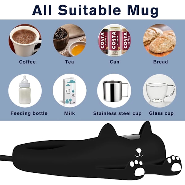 Svart Muggvärmar, Kaffevärmare för Skrivbord Kaffekoppsvärmare Auto S