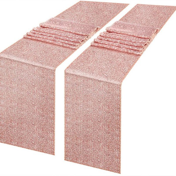 #30*180cm Rund Sekvens Bordløber Sekvensstof til Bryllup Fødselsdagsfest Babyshower Dug Dekoration#
