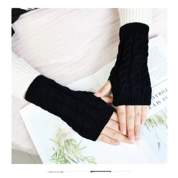 /#/Håndledsvarmere / Fingerløse handsker 1 par Sort Sort/#/