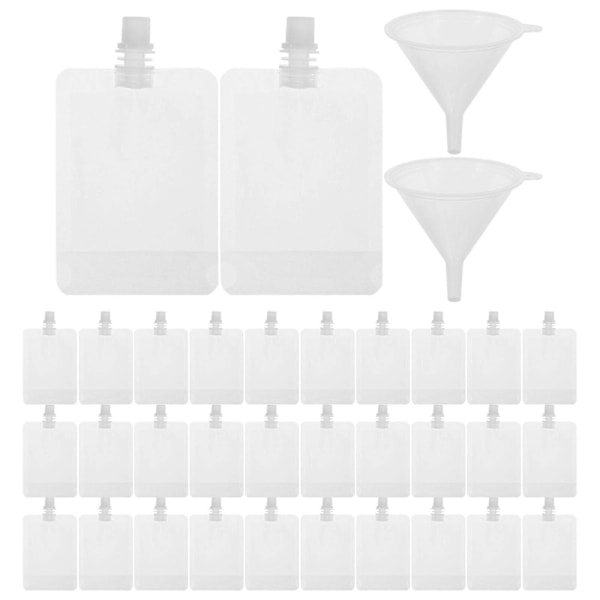 1 Set Transparenta Ståpåsar med Pip för Sojamjölk Transparent Dryckespåse Juicepåse Klar Mjölk Dryckesflaska för Picknick Camping