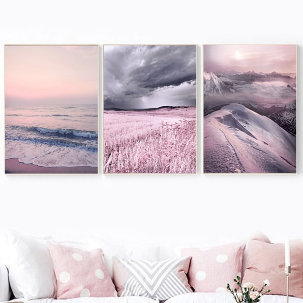 #Stue dekorativt maleri 30*40*3-Lavendel, hotellrom deco#