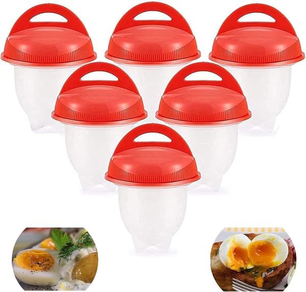 *Sett med 6 silikon egg for å koke egg i jakker og andre*