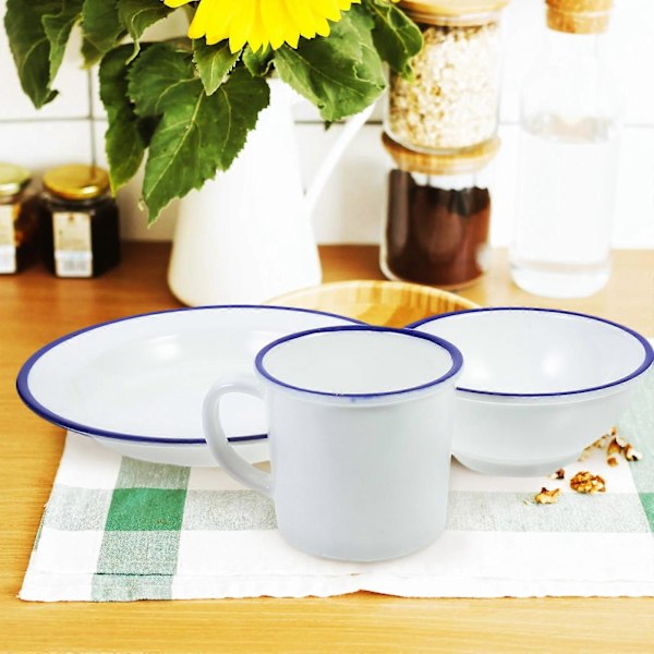 1 Set Retro Skål Fat Hushålls Dricksglas Köksskål Tallrik Köksbordsservis