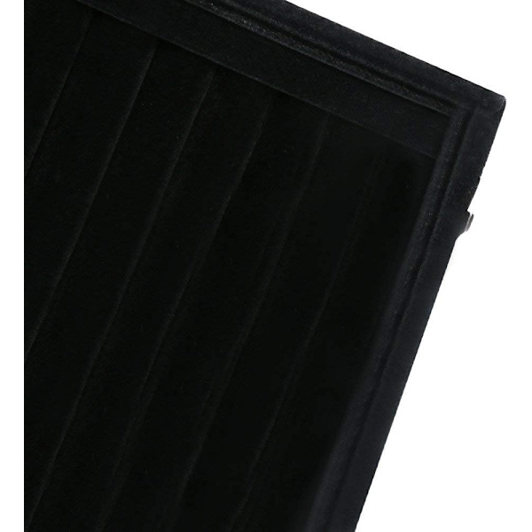 20 x 15 x 5 cm Sort, Smykkeskrin Opbevaringsboks Display Case Vand Vlour
