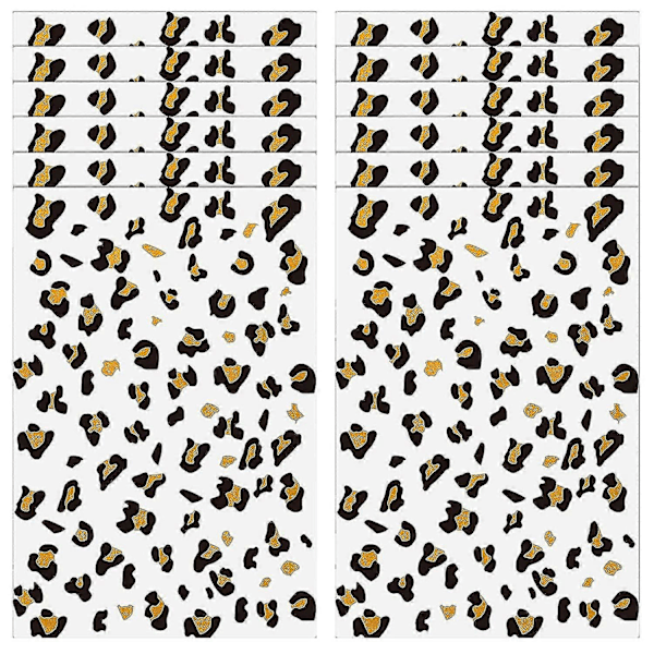 12 Ark Leopardmönster Tillfälliga Tatueringar Tillfälliga Whiskertatueringar Bruna Leopardstickers Gyllene Tillfälliga Tatueringar Cheetah
