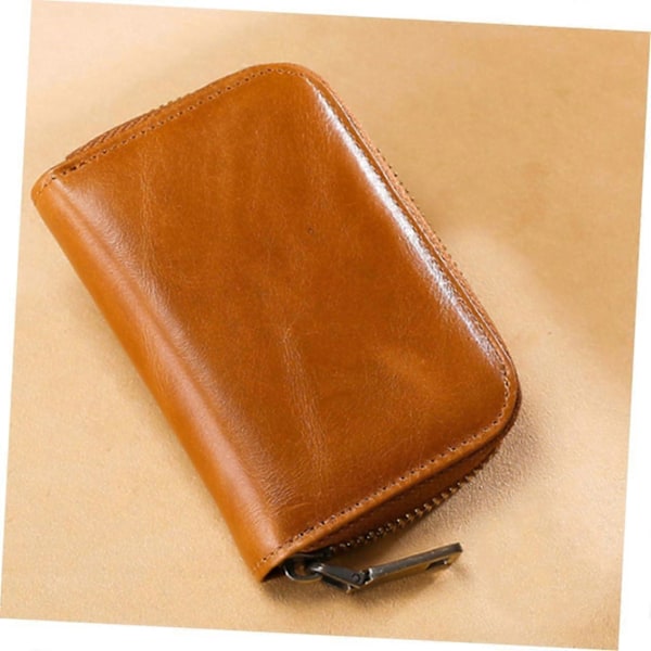 1kpl Organ Card Holder Vetoketjullinen Kolikkokukkaro Etutasku Lompakko Nahkainen Kolikkopussi Luottokortti Ohut Lompakko Matkalompakot
