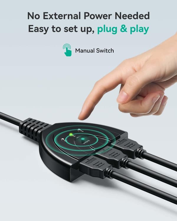 *HDMI-switch 1080P, 3-port HDMI-switch HDMI-switch-vælger manuel*