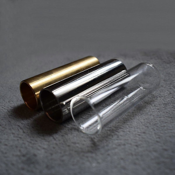 Gitarr Slide Set Med 1 Glas Slide, 1 Stål Slide och 1 Mässing Gitarr Slide, 6 st Gitarrplektrum och 4