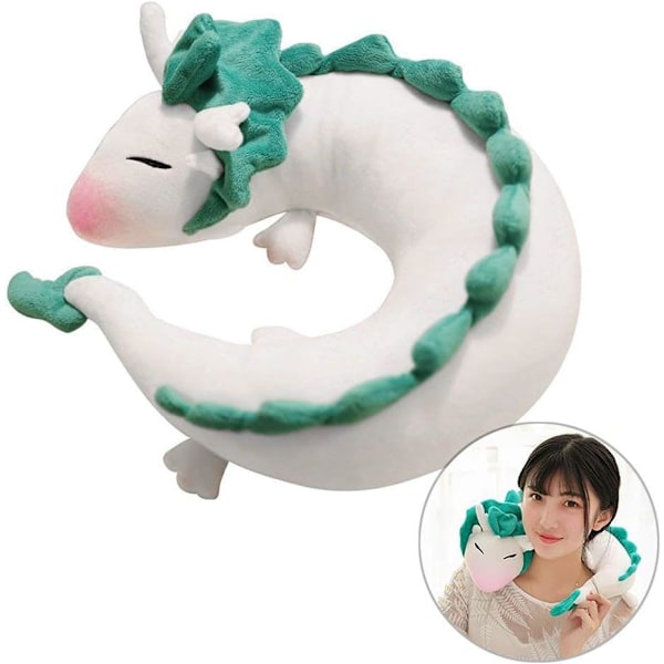 Anime Søt Hvit Dragen Nakkepute Reisepute, Plussj Dragen A