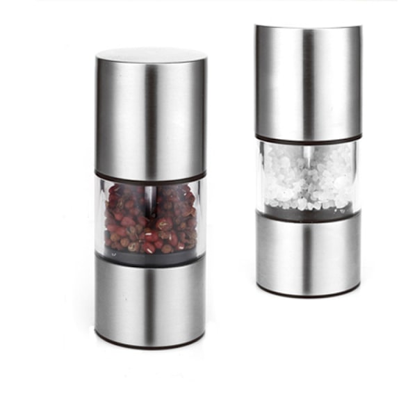#1 stk. Mini Salt- og Peberkværn i Rustfrit Stål med Keramisk Kværn - Køkkenudstyr - Kværn (1 stk. - mini)#