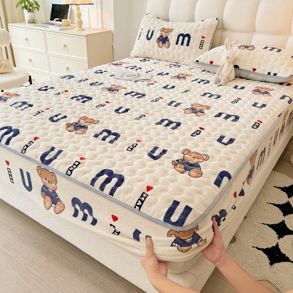 #Tjock vadderad spänd lakan 150x200CM, 2 st örngott#