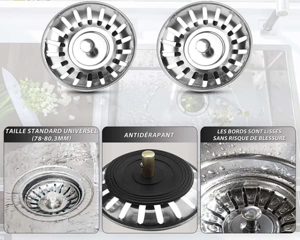 Håndvaskprop Køkkenvask Si 79 MM Universal Rustfrit Stål