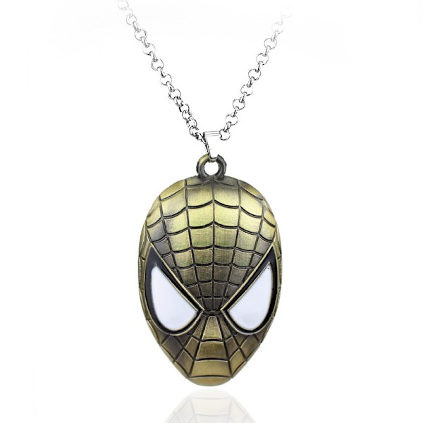 Spiderman Maske Logo Nøglering Halskæde i Legering (Sort)