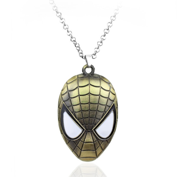Spiderman Maske Logo Nøkkelring Halskjede i legering (svart)