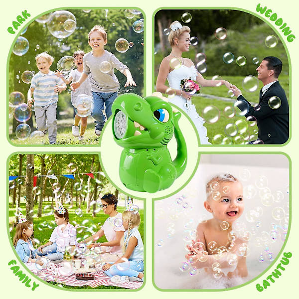 Bubbelmaskin - Automatisk Dinosaurie Bubbelmaskin för Barn, Bärbar Bubbelblåsare Leksaker 3000+ med Bubbelvätska, Bästa Presenten för Utomhus