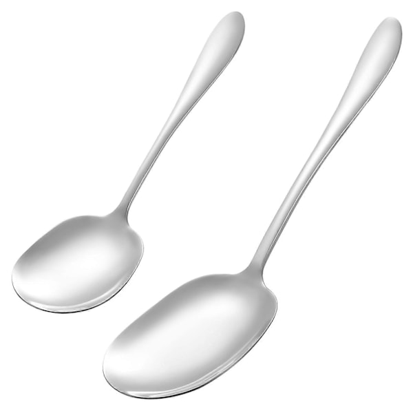 BESTONZON 2 st Rostfria Serveringsskedar Västliga Matlagningsskedar Middagsskedar Risskedar