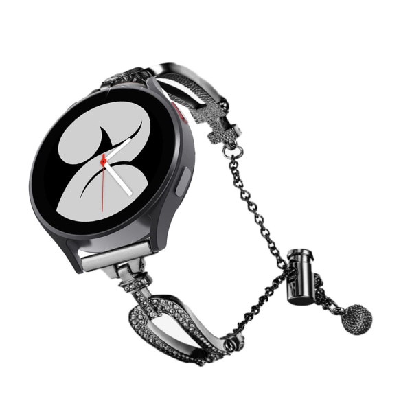 Udskiftningsrem (sort) til Galaxy Watch 5/Watch 4, rustfrit stål