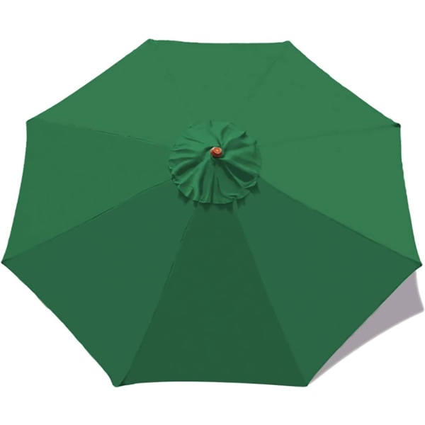 *Ersättningsskydd för parasoll - 8 ribbor - Diameter 3m - Vattentät - UV-skydd - Ersättningsväv - Grön*