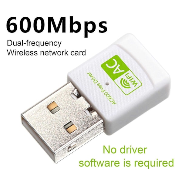 Trådløs netværksadapter WiFi-modtager Dual Band 2.4G/5G Drive-free 300Mbps Højhastighedstransmission Stærkt signal Plug And Play WIFI-adapter