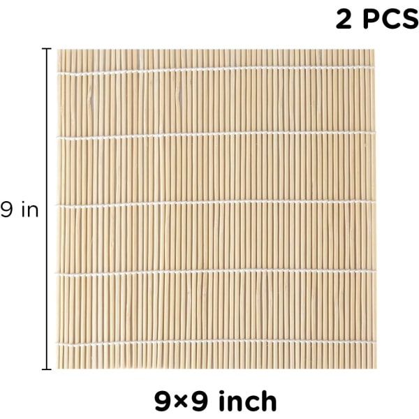 9 x 9,5 tommers naturlig bambus sushimatte Sushi-verktøy Sushi Ro