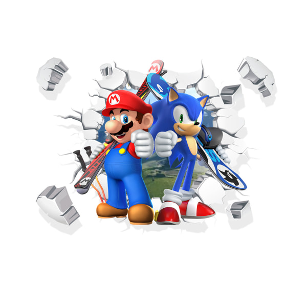 #Mario wallsticker, tapet, PVC værelsesdekoration, 60*43cm#