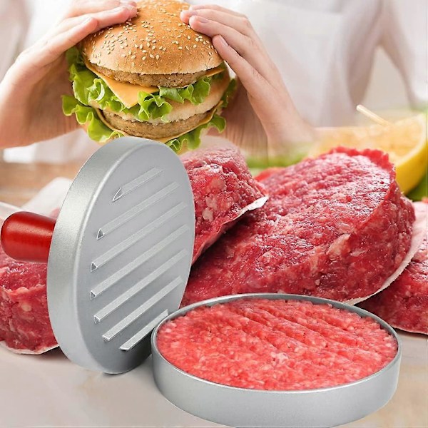 11,8 cm Hamburgerpress, Non-Stick Hamburgerpress, 100 st Köttpappersark Ingår