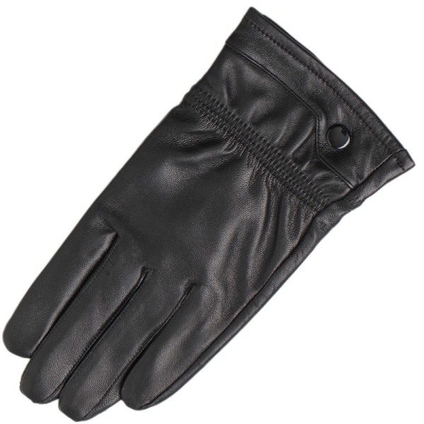 /#/1 pair of black touch screen men's warm gloves Haining leath/#/