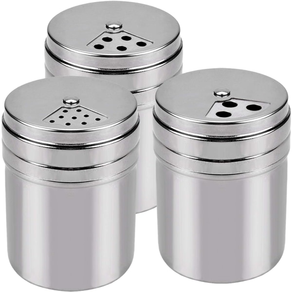 3-pack Kryddburkar med lufttät kryddströare och roterande topp