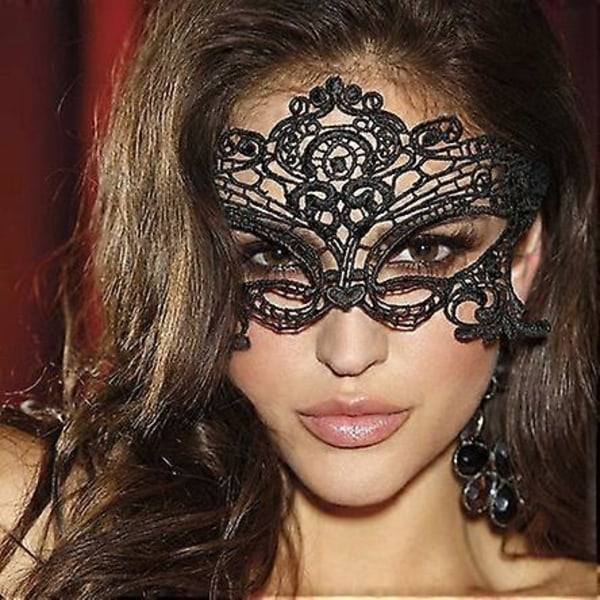 (Svart) 1 x Sexy Blondemaske Mardi Gras Kostyme Kvinner Promenade Venetiansk Øyemaske