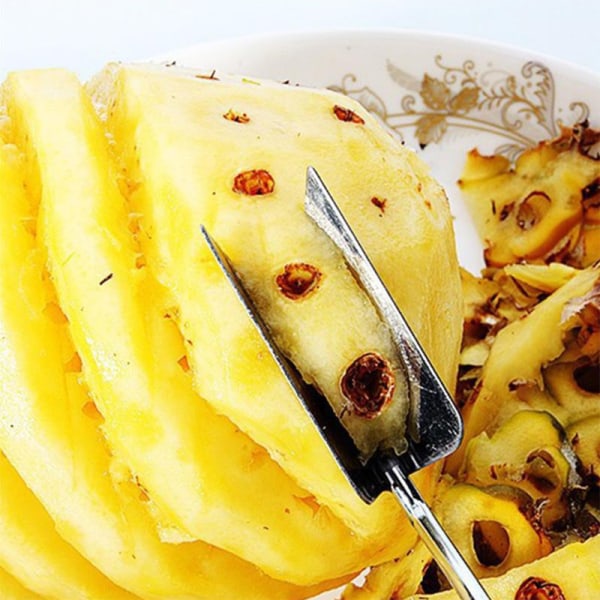 #2x ananasskærer - ananasskræller i rustfrit stål tåler opvaskemaskine - ananaskerner - ananaskerner med skarpt blad#
