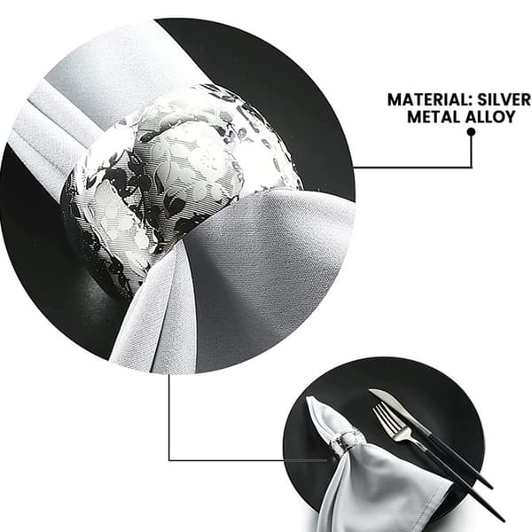 #12 stycken silver servettringar#