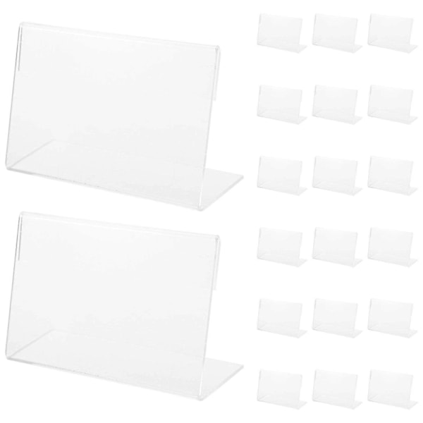 20 stk. Gennemsigtige Akryl Prisskilt Display Stande L Form Display Stande