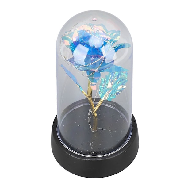 Blå Blomst Natlampe Romantisk Atmosfære Sengelampe Glas Rose Blomst Lampe til Soveværelse Skrivebord