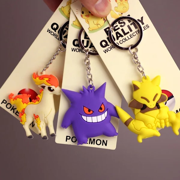 3-delt elf nøglering legetøj Pikachu magisk baby PVC blød plastik